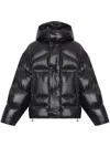 Dsquared2 Solid Color Hooded Down Jacket In Black