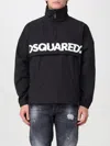 Dsquared2 Logo-print Poplin Half-zip Jacket In Black