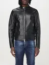 Dsquared2 Man Jacket Black Size 40 Ovine Leather In Schwarz