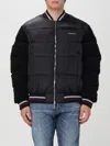 Dsquared2 Padded Down Feather Coats With Corduroy Sleeves In Schwarz