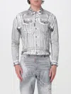 Dsquared2 Gray & White Icon Dan Denim Jacket In Grey