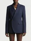 Dsquared2 Blue Solid Notched Lapel Blazer In Blue