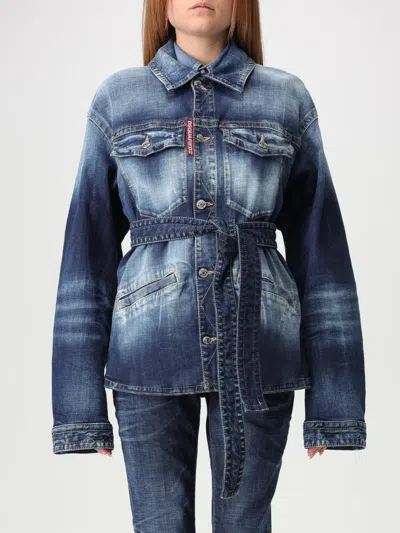 DSQUARED2 JACKET DSQUARED2 WOMAN COLOR DENIM,G50420028