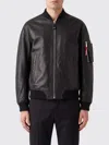 Dsquared2 Leather Jacket Front Pockets Ribbed Cuffs In Black