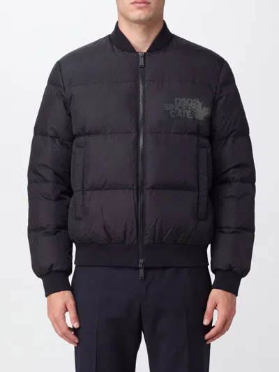 Dsquared2 Quilted Padded Bomber Jacket In Black