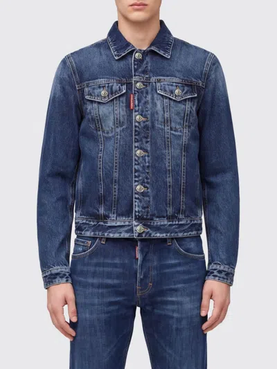Dsquared2 Jacket Men Color Navy In Blue