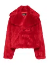 Dsquared2 Double-breasted Faux-fur Jacket In Rojo