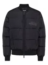 Dsquared2 Classic Black Puffer Bomber Jacket With Ribbed Cuffs In Black