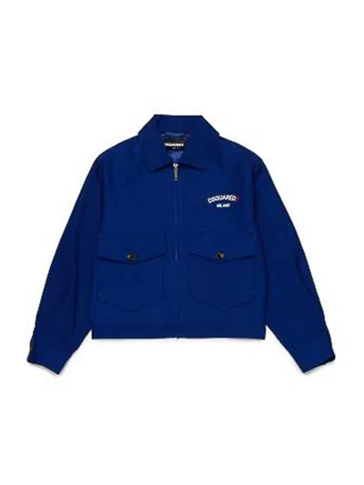 Dsquared2 Kids' Jacket With Logo In Blue