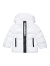 Dsquared2 Long Padded Jacket With Logo In White