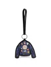 Dsquared2 Jacket-patch Leather Keyring In Blue