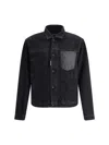 Dsquared2 Black Jacket With Classic Collar And Embossed Logo On The Front In Denim Man In Black