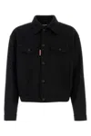 Dsquared2 Dsquared Men Black Wool Blend Wool Jean Jacket In Black