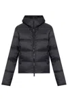 Dsquared2 Cropped Black Jacket With Quilted Design And Hood In Black