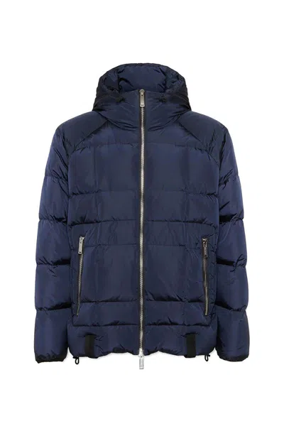 Dsquared2 Hooded Blazer Featuring Zip Pockets In Blue
