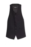 Dsquared2 Buttoned V-neckline Waistcoats Front Pockets In Black