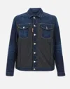 Dsquared2 Black Jacket With Classic Collar And Front And Rear Down Filled Panel In Dnim Man In Blue