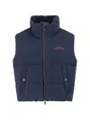 Dsquared2 Quilted Sleeveless Puffer Jacket With Heritage Lining In Blue