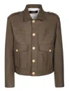 Dsquared2 Army Green Wool-blend Jacket In Brown