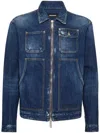 Dsquared2 Zippered Denim Jacket In Multicolor