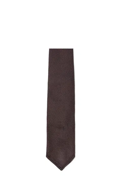 Dsquared2 Jacquard Tie In Brown