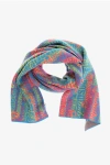 Dsquared2 Jacquard Wool Scarf With All-over Logo In Multi