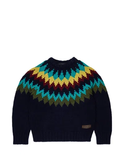Dsquared2 Kids' Jacquard-pattern Sweater In Blue