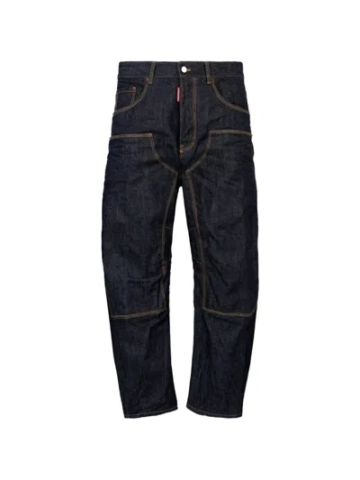 Dsquared2 Mid Rise Straight Leg Tailored Pants In Black