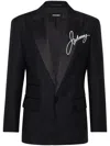 Dsquared2 J.c. Printed Blazer In Black