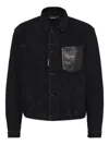 Dsquared2 Black Jacket With Classic Collar And Embossed Logo On The Front In Black