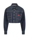 Dsquared2 Icon Logo Embroidered Denim Shirt In Blue