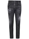 Dsquared2 Easy Black Wash Tidy Biker Black Stretch Cotton Denim Jeans