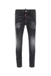 Dsquared2 Cool Gut Black Jeans With Belt Loops And Faded Effect In Denim Man