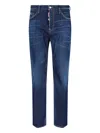 Dsquared2 Blue Jeans With Belt Loops And Logo Patch On The Rear In Denim Stretch Man In Blue