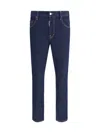 Dsquared2 Blue Jeans With Belt Loops And Logo Patch On The Rear In Denim Man In Blue