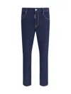 Dsquared2 Blue Jeans With Belt Loops And Logo Patch On The Rear In Denim Man
