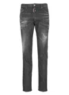 Dsquared2 Cool Gut Black Jeans With Belt Loops And Faded Effect In Denim Man