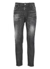 Dsquared2 Cool Gut Black Jeans With Belt Loops And Faded Effect In Denim Man
