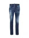 Dsquared2 Dsquared Men Slim Jeans With A Lived-in Effect In Blue