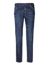 Dsquared2 Blue Jeans With Belt Loops And Logo Patch On The Rear In Denim Stretch Man