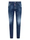 Dsquared2 Straight Leg Stretch Denim Jeans With Vintage Finish In Blue