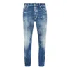 Dsquared2 Dsquared Men Slim Jeans With A Lived-in Effect In Blue