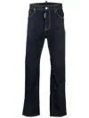 Dsquared2 Blue Jeans With Contrast Stitching And Logo Patch On The Back In Blue