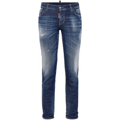 Dsquared2 Cropped Skinny Jeans In Blue