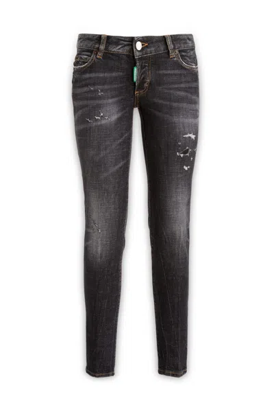 Dsquared2 Distressed Skinny Jeans In Grey