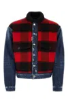 Dsquared2 Check-printed Button-up Denim Jacket In Blue