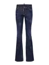 Dsquared2 Medium Rise Denim Flared Jeans In Azul Oscuro