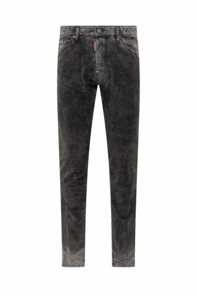 Dsquared2 Faded Wash Denim Trousers In Black