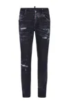 Dsquared2 Cool Gut Black Jeans With Belt Loops And Faded Effect In Denim Man In Black