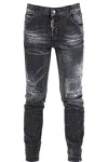 Dsquared2 Straight-leg Distressed Skinny Jeans In Black
